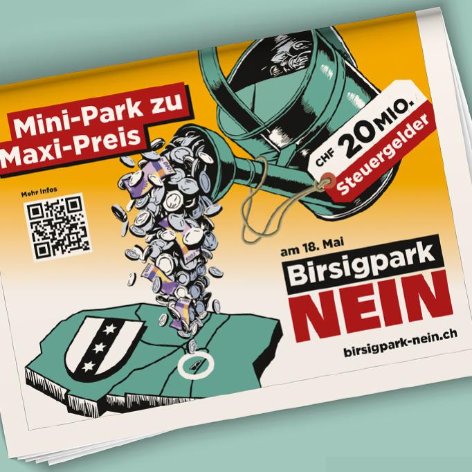 Birsigpark Nein - print kampagnen digital illustration 