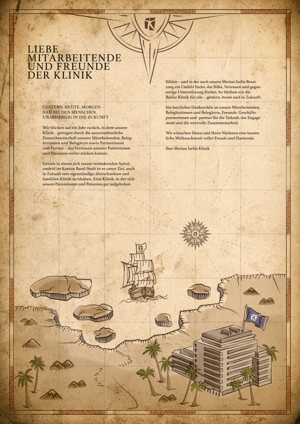 Neujahrskarte Merian Iselin Klinik Basel